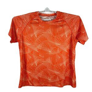Zone Pro Men's Athletic T-Shirt Size 2XL Orange Geometric Pattern 100% Polyester